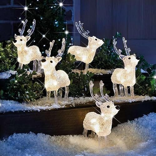Marco Paul Weihnachtslichter für drinnen und draußen, wetterfest, langlebig, Acryl, LED-Licht, Rentier, Weihnachtsdekoration, Gartendekoration, Weihnachtsdekoration, Weihnachtsbeleuchtung,