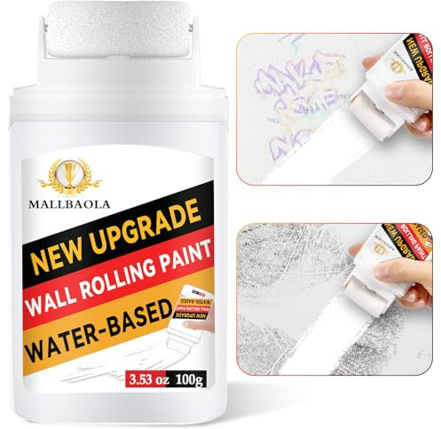 Rullo per Vernice Bianca, Vernice Bianca Muro Interno, Portatile Rullo per Pittura, Vernice Bianca a Rapida Asciugatura a Base d'Acqua, Rullo Pittura pittura da parete per pareti