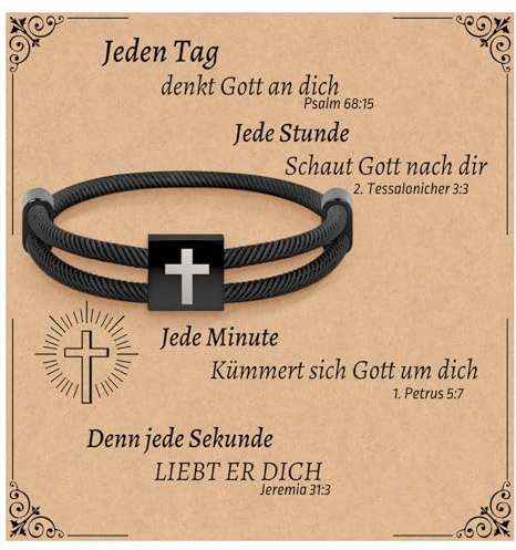Focxoio Kreuz Armband für Jungs Mädchen, Glaube Cross Schmuck für Junge, Christliche Ostern Konfirmation Kommunion Taufe Geburtstag Geschenke für Teenager
