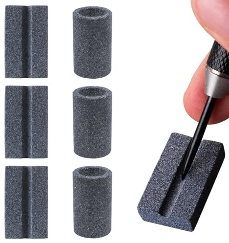 CATOR 6er-Set Dart Schleifstein für Metall Darts, dart zubehör, darts zubehör, steeldart zubehör, Dart Sharpener für Steel Dartpfeile, Dart zubehör
