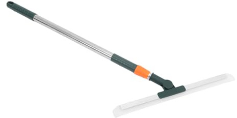 VERDANVERSE 36cm Silicone Water Scraper Telescopic Handle, Floor Squeegee and Shower Cleaner for Tiles and Glass, Rotatable Bathroom Window Wiper for Kitchen and Floor Cleaning
