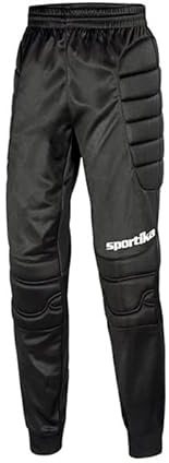 SPORTIKA Pantaloni da Portiere Lungo Imbottiti MOD. Atomic Completi Calcio Training Gara (IT, Testo, M, Regular, Lungo, Nero)