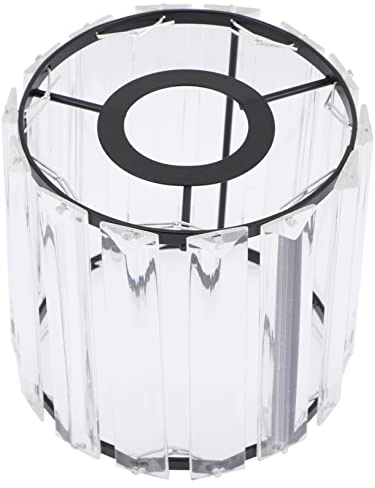 Holibanna Modern Glass Lamp Shade E27 Base for Chandelier and Bedside Lamp, Black Iron Frame, Protects Light Bulb and Easy to Use, Elegant and Simple Structure Suitable for Indoor Lighting