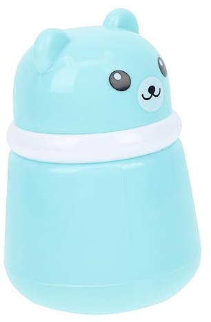 INOOMP Babypuderbox mit Cartoon Bär Puderquasten Etui Sichere Abdeckung Kunststoff Tragbare Babypflege für Neugeborene und Kinder Outdoor Geeignet