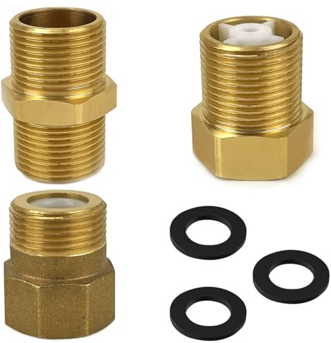 3 Stk Messing Rückschlagventil 3/4 Zoll, Messing-Zwischenventil, Rückflussverhinderer Wasser aus, Rückschlagklappe, für Pumpe, Wasserleitung, Innen- und Außengewinde, Doppegewinde, Ø 25mm