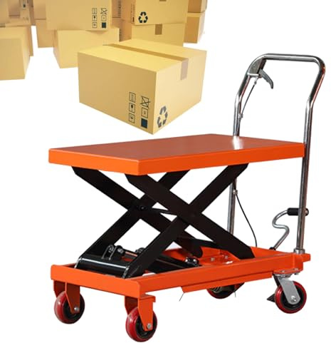 Giuggiolared Carrello Sollevatore con Piattaforma a Pantografo| Altezza di Sollevamento 126cm/110cm, Portata 150 kg, Dimensione tavola 700x450mm, Transpallet a Forbice per Officina/Magazzino Manual