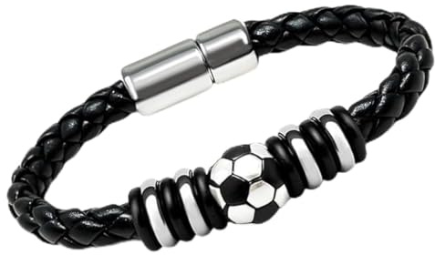 UIEXAY Bracciale di Calcio per Ragazzi, Idee Regalo Ragazzo, Braccialetti Figlio,Regali di Compleanno Natale per Ragazzi Figlio, Regalo Ragazzo 8 9 10 11 12 13 14 Anni Bracciale Bambino