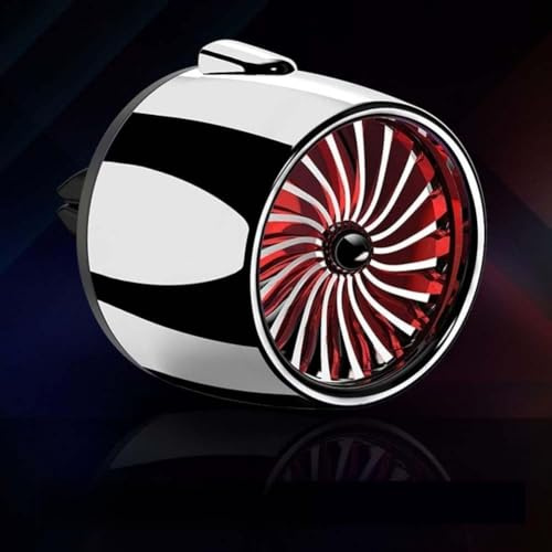 Diffuseur d'aromathérapie de voiture avec lumière ambiante et rotation fluide pour la plupart des véhicules, support de parfum pour grille d'aération avec parfum durable, B (lumière rouge argentée)