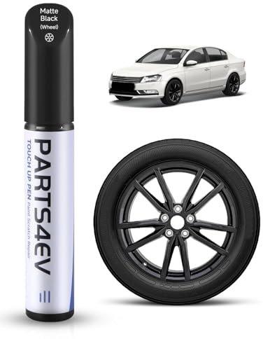 Vernice di riparazione per cerchioni nero opaco – per cerchioni VW/Volkswagen con superficie Black Diamond-Turned – Riparazione precisa del colore – Impermeabile e resistente all'usura