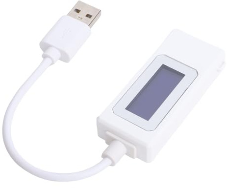 Goshyda Digitaler USB-Tester mit Speicherfunktion, 0–195 W Leistungsmesser Zum Testen von Ladegeräten und Powerbanks, Schnelllade-kompatibel Bis zu 120 W (WHITE)