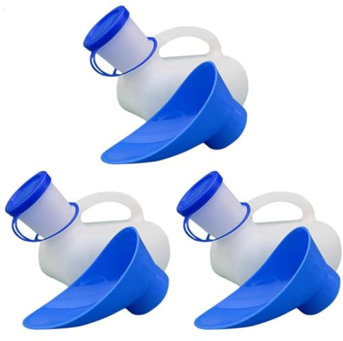 Generisch 3 Stück Urinflasche Für Damen Und Herren, Unisex Urinal Mit Deckel, Auslaufsichere Urinflasche Mit Versiegeltem Deckel Und Trichter, 1000 Ml Großes Fassungsvermögen Für Outdoor Aktivitäten