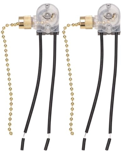 GALPADA Lot de 2 Chaînes de Traction pour Ventilateur et Lampe de Plafond, Interrupteur à Chaînette 2 Positions, Finition Bronze, Commande Marche/arrêt, Accessoire pour Maison, Bureau