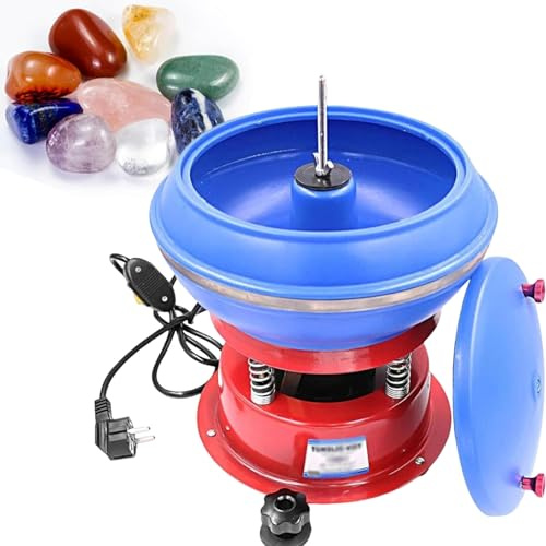 Himopuer Kit Professionale per Burattatura di Rocce, Lucidatrice per Gioielli Metalli Buratto Rotativo Machine polissage Vibration,lucidatrice per Piccole Parti Metalliche di Gioielli(110V)