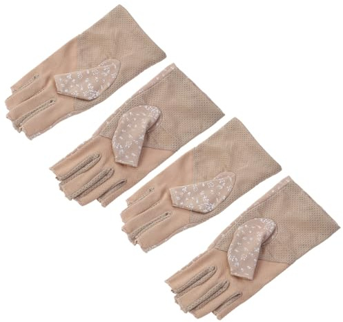 MAGICLULU Guantes de Conducción Anti-UV de Algodón Fino y Transpirable, 2 Pares de Guantes Cortos para Actividades al Aire Libre y Jogging