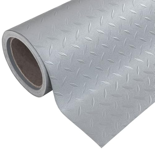 emmevi Rotolo Passatoia Copri Pavimento Gomma Pvc Ruvida Antiscivolo Tappeto Lamiera Isolante Grigia 100x200 cm