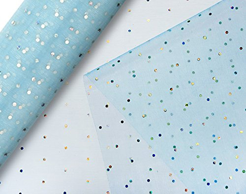 Club Green Dot On Organza Roll, Blue, 29 cm x 10 m