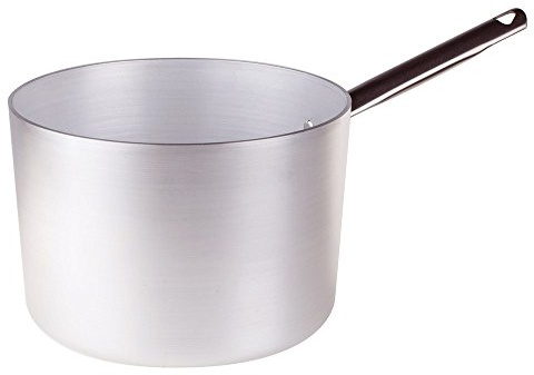 Pentole Agnelli, ALMA105B20, Casseruola Altissima con 1 Manico in Acciaio, Alluminio, Argento
