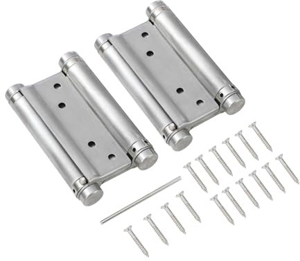 KATSU Cerniere a Molla a Doppia Azione 3 75mm, 1 Paio con Viti Cerniere per Porte a Battente Doppie in Acciaio Inossidabile per Porte Interne ed Esterne Della Cucina Del Bar e Del Salone 54611030
