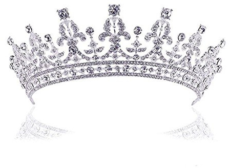 rosenice Hochzeit Tiara Silber Diadem Mit Strass Brautkrone Haarschmuck Für Damen Und Mädchen Elegante Kopfbedeckung Für Hochzeit Verlobung Und Party