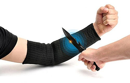 Tbest Schnittfeste Ärmel Kevlar Sleeve Armschutz Armschutz Sleeve Anti-Cut Schwarz,1 Paar Arm Guard Bracer Cut Resnt Hitzebeständige Sleeves Anti Sicherheitsarmband für Garten Küche