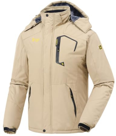 donhobo Skijacke Herren Winterjacke Wasserdicht Atmungsaktiv Softshelljacke | Winddicht Warme Fleece-Futter Funktionsjacke Verdickt Jacke Outdoor Wanderjacke Snowboardjacke mit Abnehmbare Kapuze