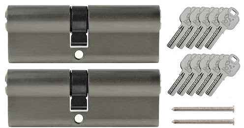 2x Profilzylinder 95 mm 45/50 gleichschließend inkl. 10 Schlüssel