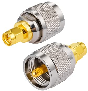 Vecys 2 st Tvåvägsradio SMA Hane till UHF Hane Rak Adapter PL259 för Amatörradio UHF Radio Walkie Talkie Handhållen Radio PL Kontakt Antenn