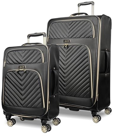 Kenneth Cole REACTION Chelsea Chevron Quilted Luggage, Black, 2-Piece Set (20/28)