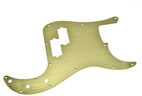 KAISH 13-Loch Metall Aluminium eloxiert Precision P Bass Modern Style Standard Pickguard passend für American Fender P Bass Gold