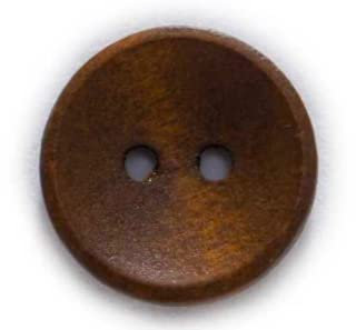15 edle Holzknöpfe rund dunkelbraun - 20mm - 2 Löcher zum aufnähen annähen DIY Scrapbooking für Jacken Jackenknöpfe Mützen dunkelbraun zum nähen Knöpfe 2-Lochknöpfe Zweilochknöpfe