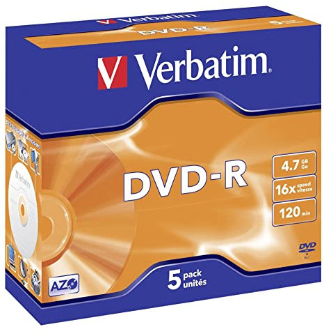 Verbatim DVD-R 4.7 Go 16x (par 5, Boite)