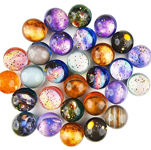 30 Stück Flummi Planeten, Flummies für Kinder, 32mm Flummis Kindergeburstag Mitgesbel Give aways Schultüte füllung Partygeschenke Gastgeschenk Gummiball Kinder Groß Set Pinata Adventskalender füllung