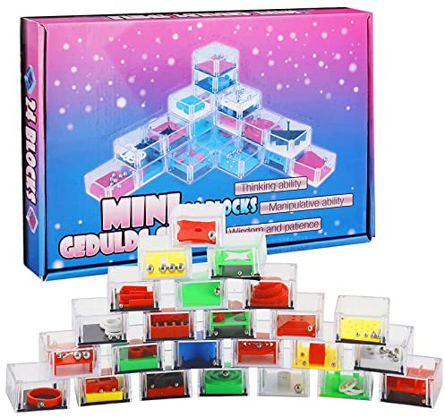 Adventskalender 2025, Adventskalender Puzzle, 24 Stück Weihnachtskalender, Weihnachts Metall Knobelspiele, Geschicklichkeitsspiele, Mini Denkspiel Knobelspiele Geduldsspiel für Geschenke Give Aways