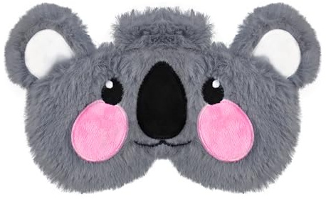Mezeic Augenmaske für Schlafen, 3D Süße Tiere Schlafmaske Neuheit Augenbinde Augen Abdeckung Plüsch Nachtmaske für Kinder Mädchen Jungen Damen Reisen Nickerchen (Grauer Koala)