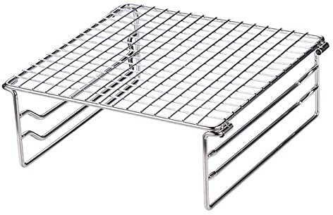 Campingmoon Portable Camping Grill BBQ Stand Compact Mini Stainless Steel Campfire Charcoal Gas BBQ Grill Rack