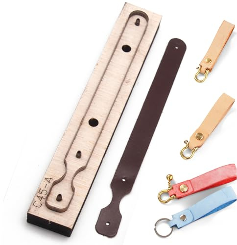 Troquel de corte de piel, llavero de cuero, molde de troquelado de madera para manualidades (estilo A)