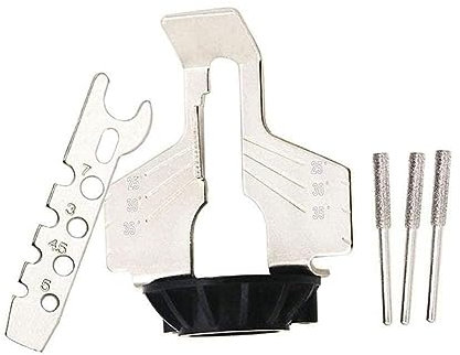 GXFCAI Afilador de motosierra Herramienta rotativa Afilador de sierra de cadena Guía de taladro Adaptador portátil fuerte Cabezales de dureza eléctrica O7D0