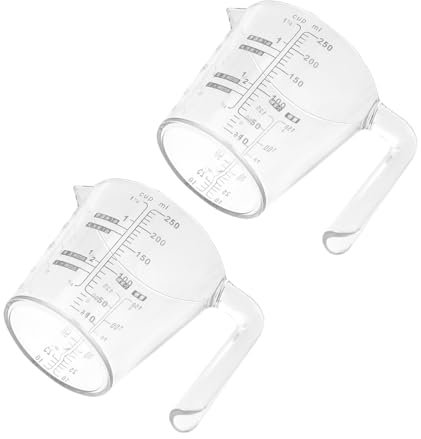 Ciieeo Tazze Di Misurazione Per Cottura Forno Con Scala Da 250 Ml in Plastica Rigida Colori Assortiti Facili Da Colorare in Modo Casuale