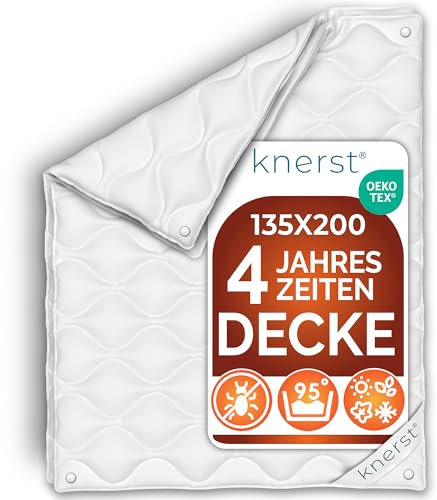 KNERST® Bettdecke 135x200 cm - 4 Jahreszeiten Bettdecken 135 x 200 - Steppdecke - Komfortables Schlafen zu jeder Jahreszeit - Ganzjahresdecke waschbar - leichte Sommerdecke & warme Winterdecke