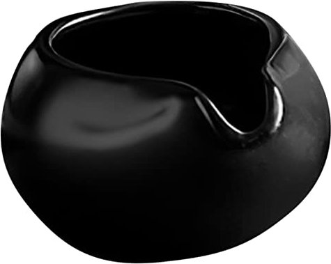 RORPOIR Ceramic Milk Pitcher and Sauce Jug Black 250ml Vintage Round Spout Coffee Milk Kettle Suitable for Coffee Bars and Restaurant Use