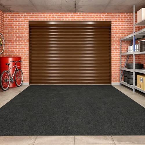 COSTWAY 8.3x7.3FT/16.5x7.3FT Garage Floor Mat, Absorbent Oil Spill Parking Mats with Double-sided Tape & Non Slip Backing, Reusable Washable Felt Fabric Protection Flooring Pad (253 x 221cm)