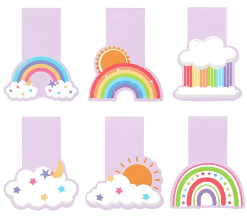 6 Stück Magnetische Lesezeichen für Kinder Regenbogen