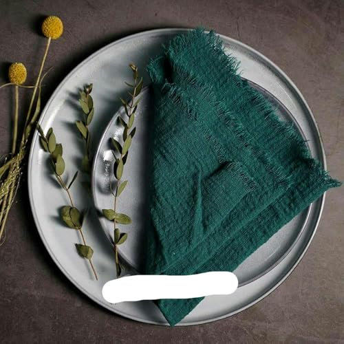 10-teiliges Set Servietten aus Baumwollgaze, 41 cm, Musselin-Servietten, Geschirrtücher, Käsetücher, Party-Zubehör, Leinen, Tischdekoration, Dunkelgrün