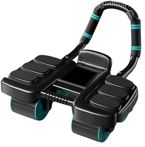 Bauchtrainer, 4-Rad-bauchroller, Bauchroller Mit Ellenbogenstütze Und Telefonhalter, Automatischer Rückprall, Trainingsgerät Für Fitnessbegeisterte Und Anfänger