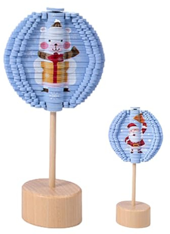Roterande lollipop, roterande klubba, sensorisk inlärningsleksak julmodell - trä roterande axel, sensorisk leksak, snurrleksaker, dubbelsidig, för
