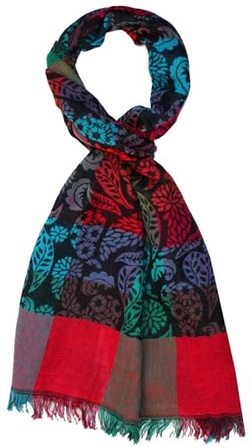 Lorenzo Cana Herren Schal aus weicher Wolle aufwändiges Paisley Muster bunt mehrfarbig 32 x 184 cm Wollschal Wolltuch Herrenschal 7869211