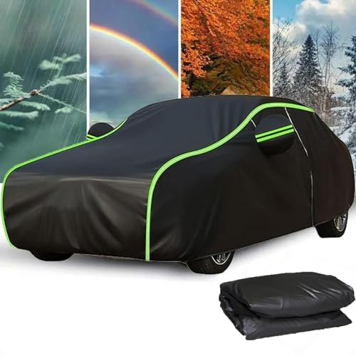 All Weather Car Cover Outdoor for 𝖵olks𝗐agen 𝖦olf 8 GTI TCR GTD GTE R Car Cover Waterproof Dustproof UV proof Snow-proof Breathable Full Car Cover with Side Door Zipper,Customizable(Black)