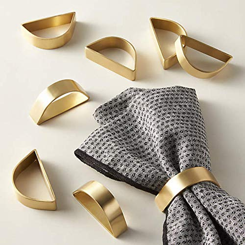 Cuff Brushed Gold Napkin Rings Set of 20, Modernist Napkin Ring Holder for Wedding, Banquet, Metallic Adornment for Table Settings, Glossy Serviette Buckles Decor