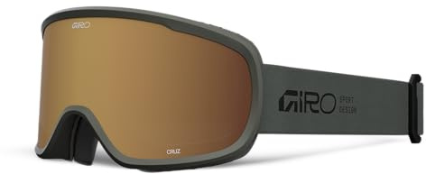 Giro Cruz Ski Goggles - Snowboard Goggles for Men, Women, Youth - Olive Green Stacked - Amber Gold