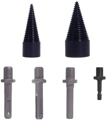 CSOOM Set di punte per spaccalegna (2 pezzi) – 42 mm + 32 mm, cono viti per fessure di legno, adatto per trapano, spaccalegna